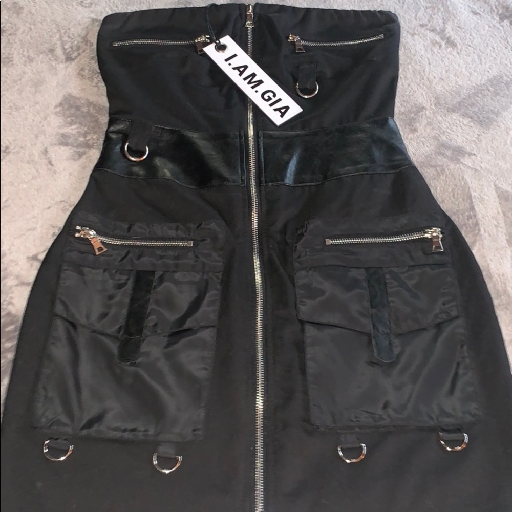 Black with silver hardware dress